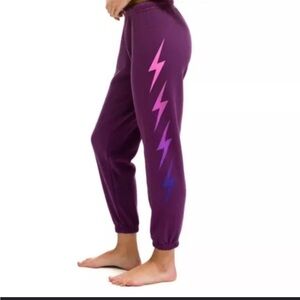 Aviator Nation Purple Bolt Joggers sweatpants